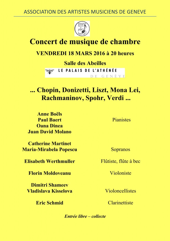 Affiche du concert du 18 III 2016 - 3 jaune